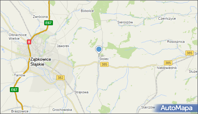 mapa Stolec, Stolec gmina Ząbkowice Śląskie na mapie Targeo